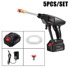 (5PCS Set) 25V 30Bar Cordless High Pressure Car Washer Cleaner for Car Cleaning Wash