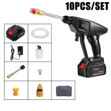 (10PCS Set) 25V 30Bar Cordless High Pressure Car Washer Cleaner for Car Cleaning Wash