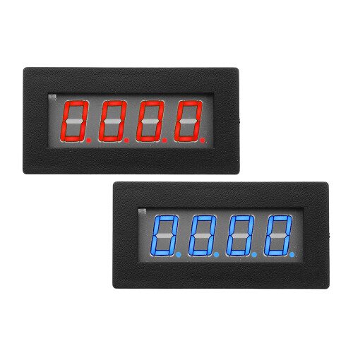 (Red) 4 Digital LED Blue Red Tachometer RPM Speed Meter 1