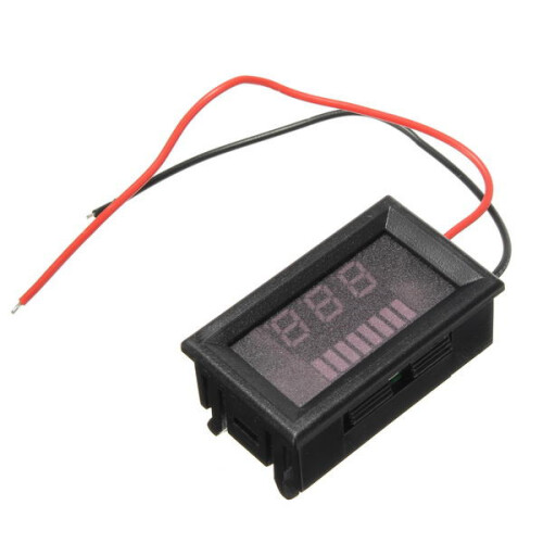 (Red, 12V) DC 12V36V48V Rectangle Digital Display Volt Meterr Meter For Motorcycle Car Boat 2