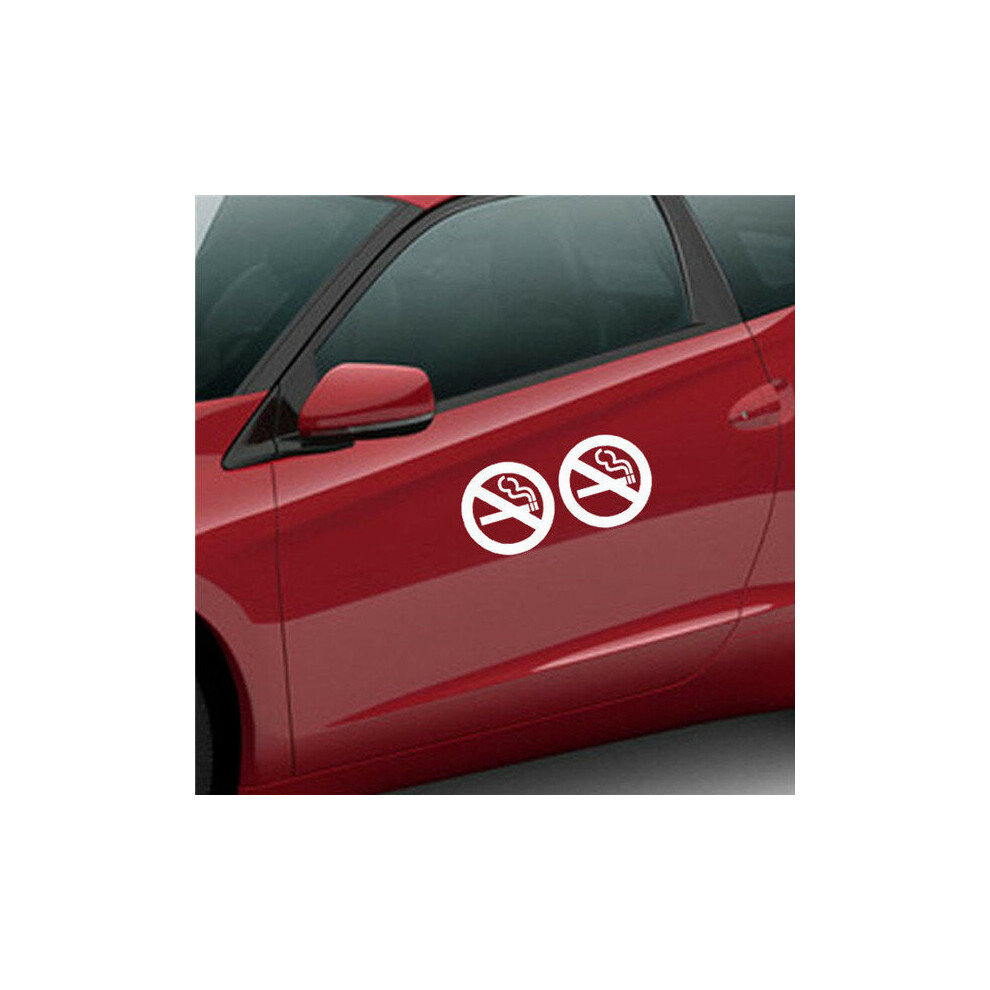 (White) 22X10cm No Smoking Reflective Car Stickers Auto Truck Vehicle Motorcycle Decal White 4250937610353