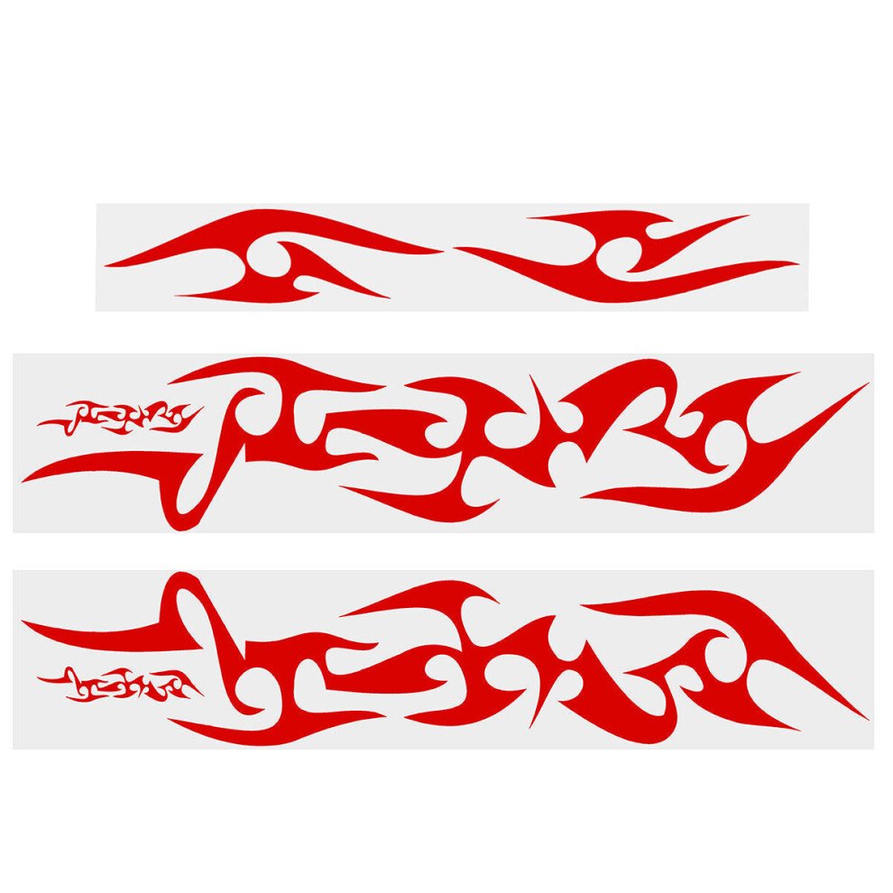 (Red) 6Pcs Universal Decal Stickers Car Body Bumper Hood Flame Graphics Decals Pvc Red 4250937608855