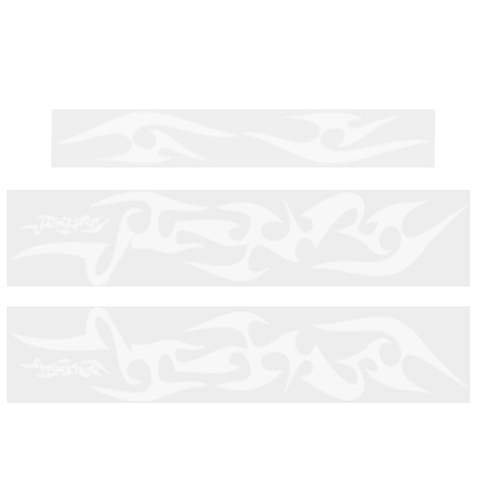 (White) 6Pcs Universal Decal Stickers Car Body Bumper Hood Flame Graphics Decals Pvc White 4250937608831