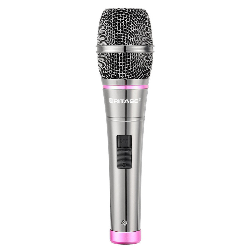 (Pink) Wired Microphone for Conference Teaching Karaoke