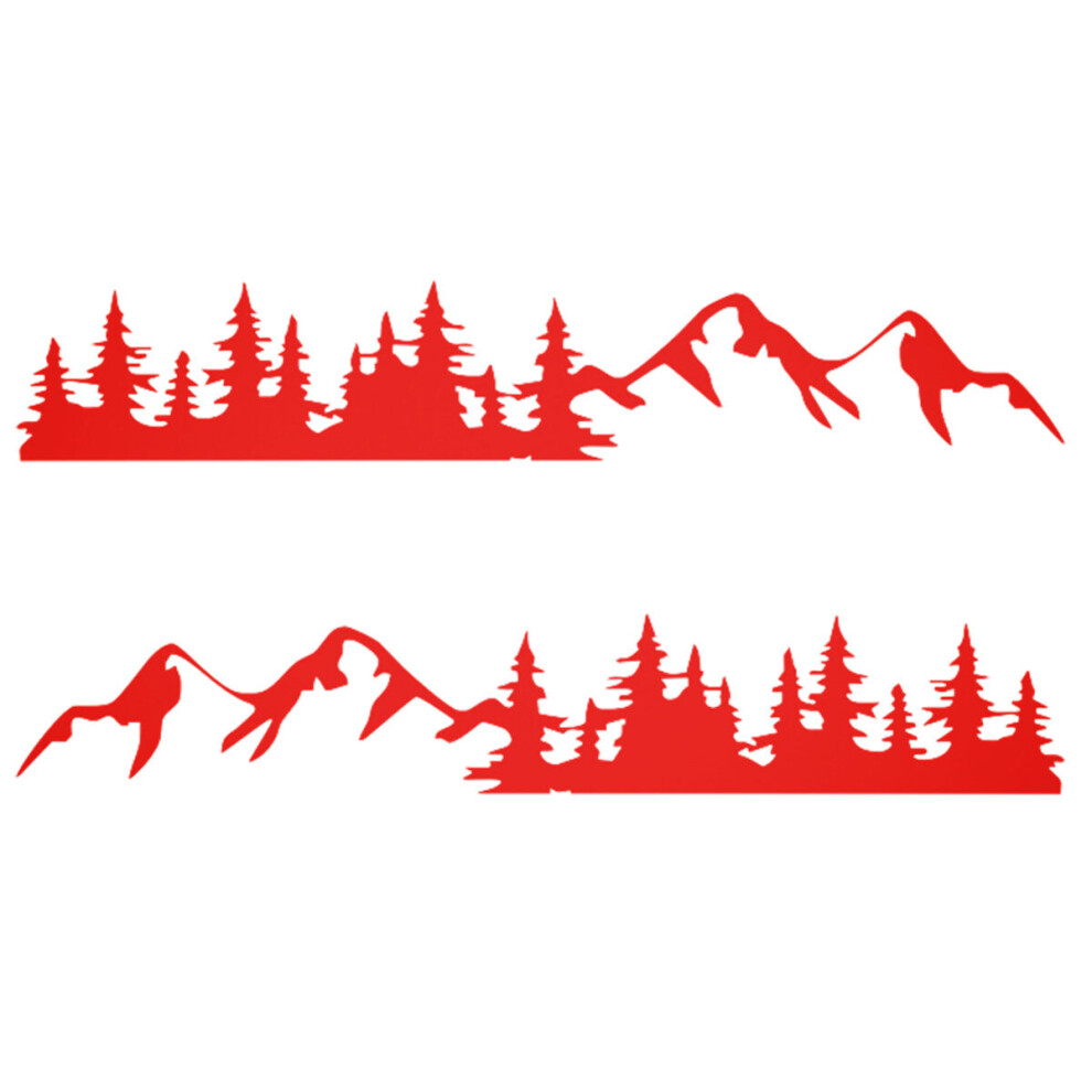 (Red) 200X34cm Sticker Graphics Decal Snowy Mountain Range For Camper Van Motorhome Car Caravan Boat Red 4250937581837