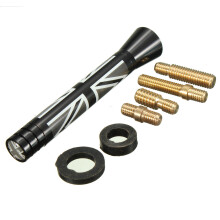 (2) 7.7cm/10.7cm Union Jack UK GER Flag Carbon Fiber Grid Car Antenna