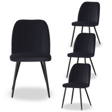 (Black, 4) Set of 2,4,6 Dining Chair Vertical stripes Home