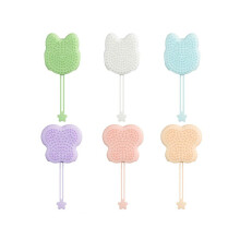 Double Hand Cat Bath Gloves Hair Removal Comb Grooming Floating Hair Green