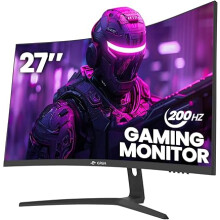 CRUA 27 Inch 144Hz/200Hz Curved Gaming Monitor, FHD 1920 * 1080P Frameless 1800R Computer Monitor
