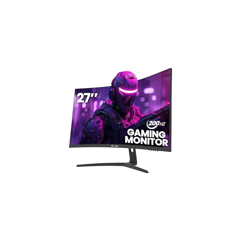 Crua 27 Inch 144Hz/200Hz Curved Gaming Monitor, Fhd 1920 * 1080P Frameless 1800R Computer Monitor
