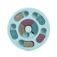 Dog Treat Dispenser Puppy Feeder Puzzle Game Interactive Toy Pet Training Supply - Blue