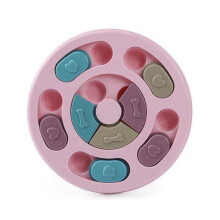 Dog Treat Dispenser Puppy Feeder Puzzle Game Interactive Toy Pet Training Supply - Pink