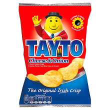 Tayto Crisps Cheese And Onion 25 x 25gm Packets