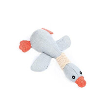 Squeaky Dog Toys Puppy Pet Chew Rope Squeaker Crinkle Rope Plush Toy Teething Au - Light Blue Goose
