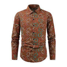 (M,HCS16)2024 autumn size autumn men's long sleeved shirt, high-end casual loose collar men's clothing