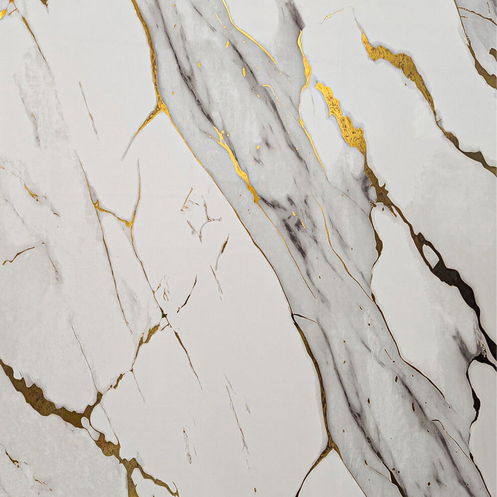 Nes Home Pvc Wall Panel Carrara Marble 1000 X 2400 X 10Mm Gold