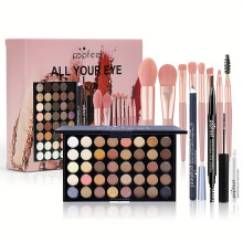 Palette De Fards À Paupières À 40 Couleurs Et Kit De Maquillage Avec Mascara, Pinceaux, Eye-liner Et Crayon À Sourcils