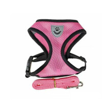 XL Size Pet Dog Cat Puppy Soft Leash Vest Mesh Breathe Adjustable Harness - Pink