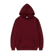 (XXL)Men's and women's hoodies, fleece solid color hoodies, multi colored men's and women's hoodies, hooded covers, cedar sports casual wine red
