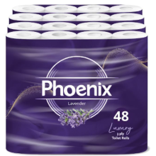 48 Roll Bulk Pack - Quilted 3-Ply Lavender Scented Toilet Rolls, UK Made, Sustainably Sourced