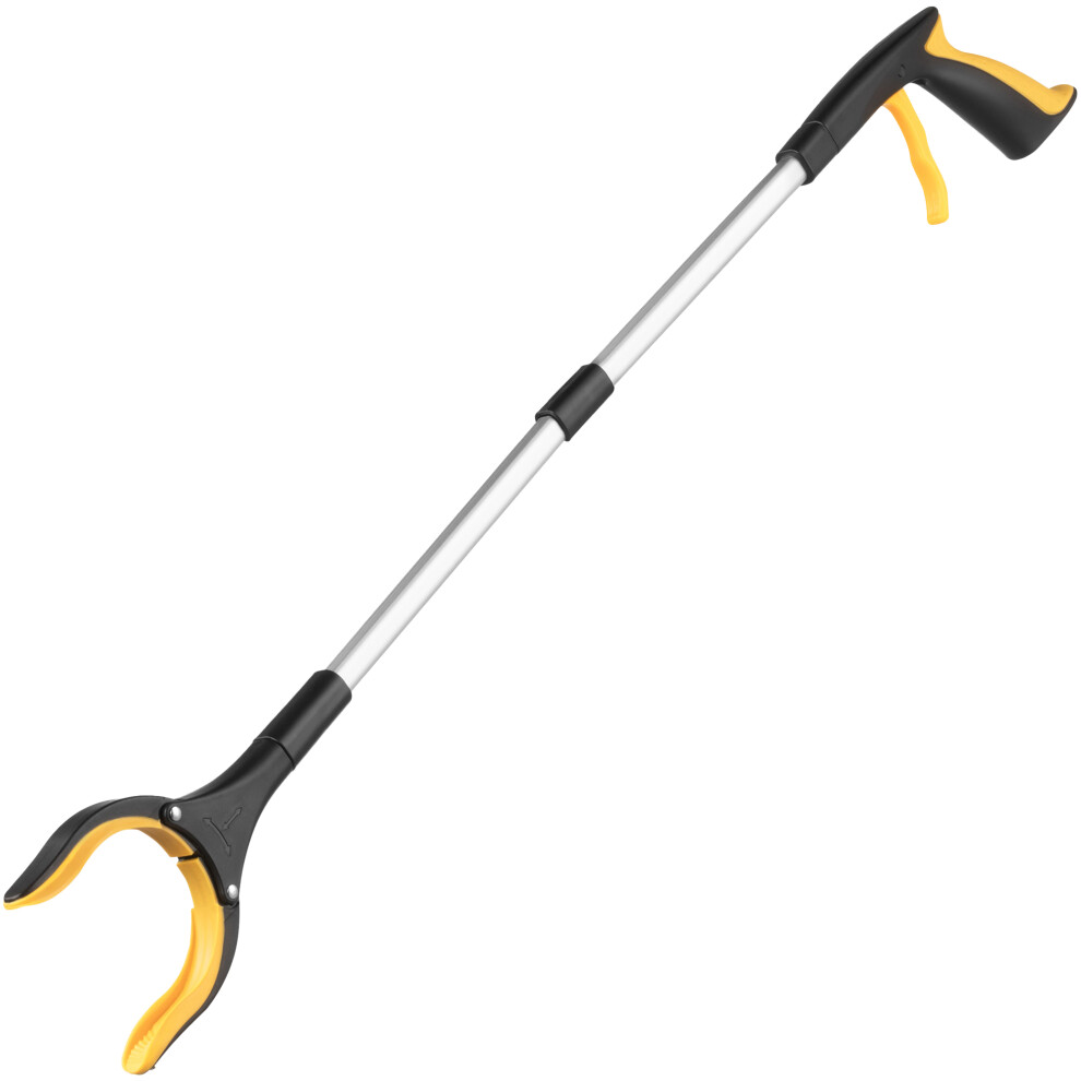 (Yellow) 31" Folding Litter Picker Reacher Grabber Stick