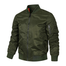 (L)Spring Air Force MA1 pilot jacket men's motorcycle solid color jacket plus size sports flight suit military green