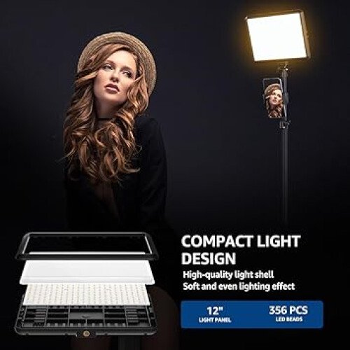 NiceVeedi 2-Pack Photography LightIing Kit, 25 * 20CM Dimmable15W LED 1