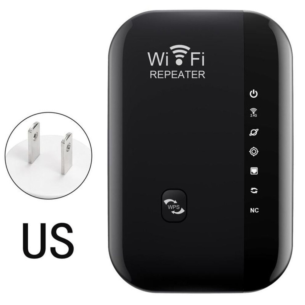 (black, US plug) 300Mbps WiFi Repeater 2.4G Wireless Signal Amplifier Wi Fi Signal 802.11N Long Range Extender Booster  Wi-Fi Repeater Home Router