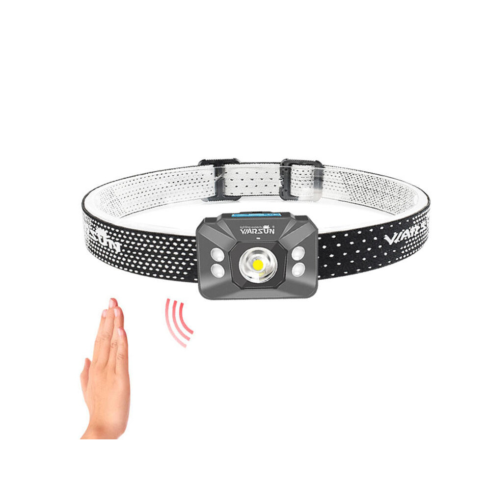 (Grey) 500LM 4 Modes 60 Adjustable 5ATM Waterproof Motion Sensor LED Cycling Bike Headlamp