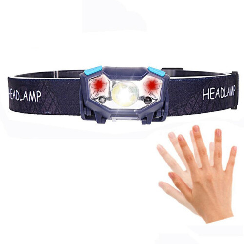 650LM XPE+2* LED 5 Modes Headlamp 950mAh Battery USB Interface Motion Sensor LED Headlamp 1