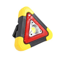 (Yellow) LED COB USB Solar Work Light Caution Lamp 5 Modes Outdoor Camping Emergency Lantern