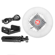 (Type 2) Portable Camping Light Multifunction USB Fan Built-in Batteries Rechargeable Mini Fan Light ABS Outdoor Lighting