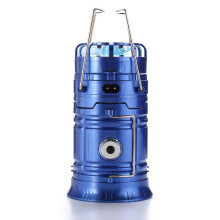 (Blue, 2) Portable Camping Tent Cool Fan Lantern LED Solar Rechargeable Tent Night Flashlight Lamp