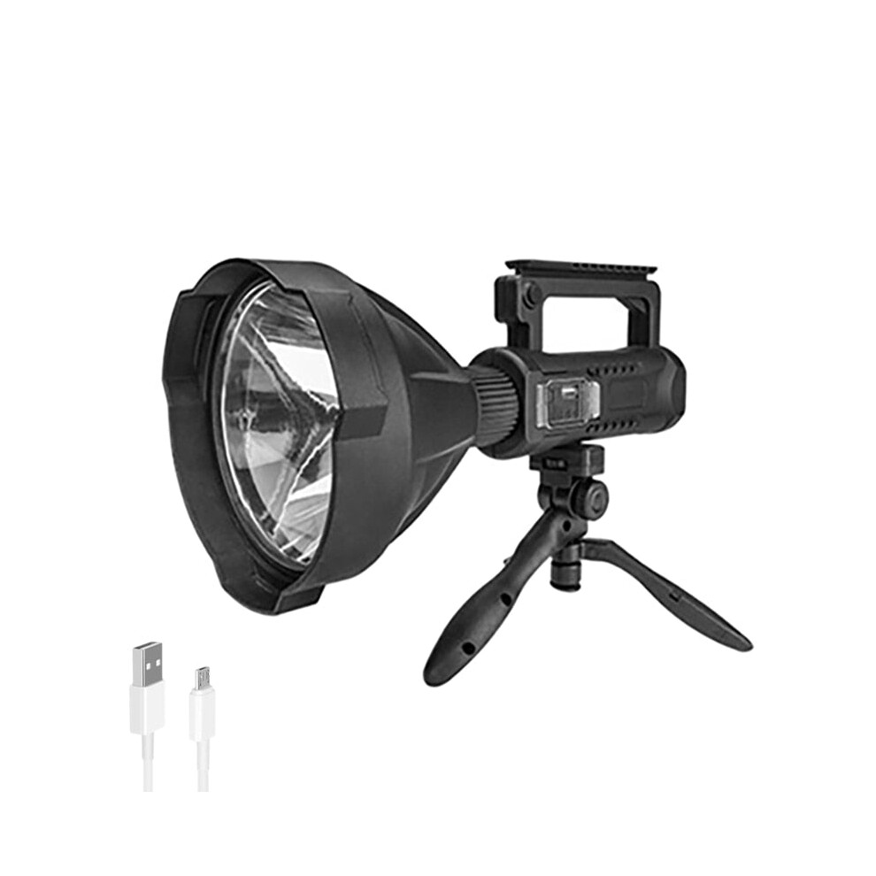 LED Rechargeable Spotlight Super Bright Large Handheld Flashlight For Fishing Camping Working With Tripod