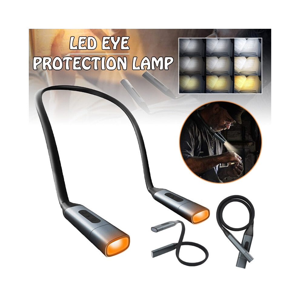1pc USB Charge Neck Light Flexible LED Reading Lamp Adjustable Book Bed Night Light Power Switch For Knitting Camping Neck Lamp