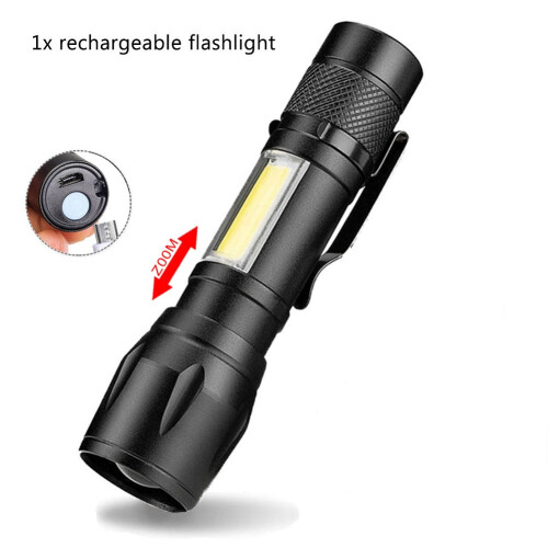 (D Packing) Portable Rechargeable Zoom LED Flashlight Torch Lantern 3 Lighting Modes Camping Light Mini Led