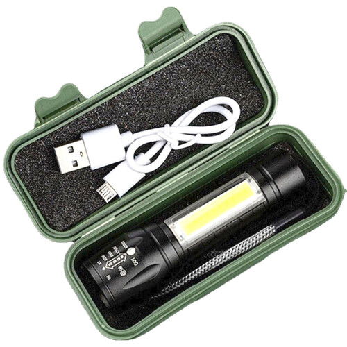 (D Packing) Portable Rechargeable Zoom LED Flashlight Torch Lantern 3 Lighting Modes Camping Light Mini Led 1