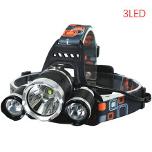 (No Zoom, D Packing -3LED) Rechargeable zoom led headlamp Fishing headlight Torch Hunting head lamp Camping Headlamp Flashlight head light