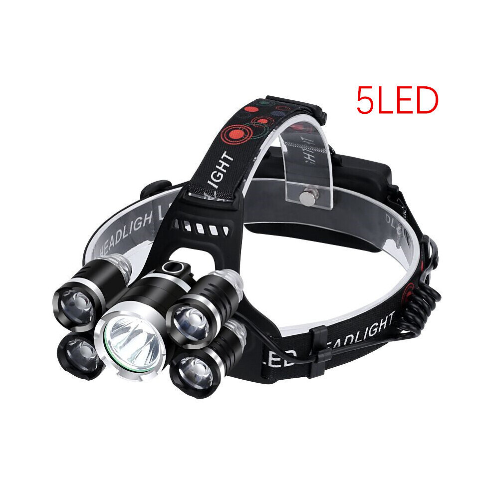 (Zoom, A -5LED-NO Battery) Rechargeable zoom led headlamp Fishing headlight Torch Hunting head lamp Camping Headlamp Flashlight head light-image-OPC-PFZMFNW-NEW
