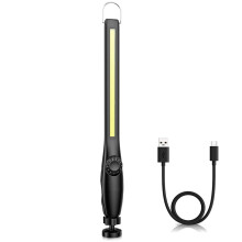(1 pack) LED Flashlight Magnetic Work Light USB Rechargeable Torch Hook Portable Lantern Inspection Light Camping Car Repair Lamp