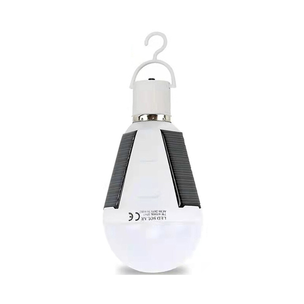 (7W, No Switch) E27 Rechargeable LED Solar Bulb Lamp 7W 12W 85V-265V Outdoor Emergency Solar Powered Bulb Travel Fishing Camping Light Tent lamp