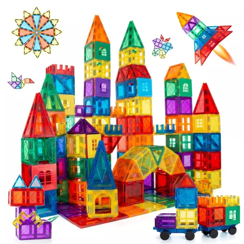 100 Magnetic Building Blocks STEM Learning Toy 2D 3D Children Montessori Toy Creativity
