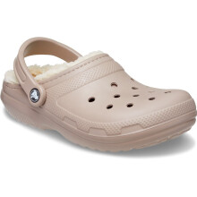(Brown, 10 (Adults')) Crocs 203591 CLASSIC LINED UNI Thermoplastic Mushroom/Bone Clogs