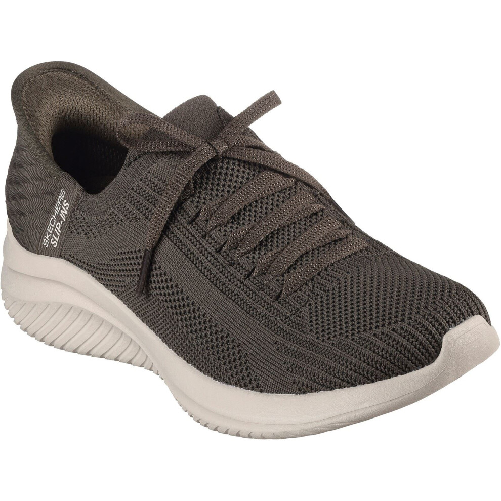 (Green, 4 (Adults')) Skechers Ultra Flex 3.0 Brilliant Path Textile Women's Olive Trainers