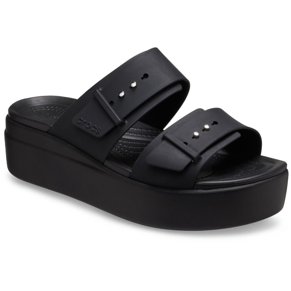 Crocs (Black, 8 (Adults')) Brooklyn Thermoplastic Women's Black Sandals