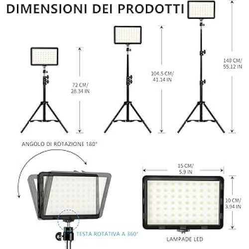 Photography Video Lighting Kit LED Studio Streaming Light with 9 Color 2