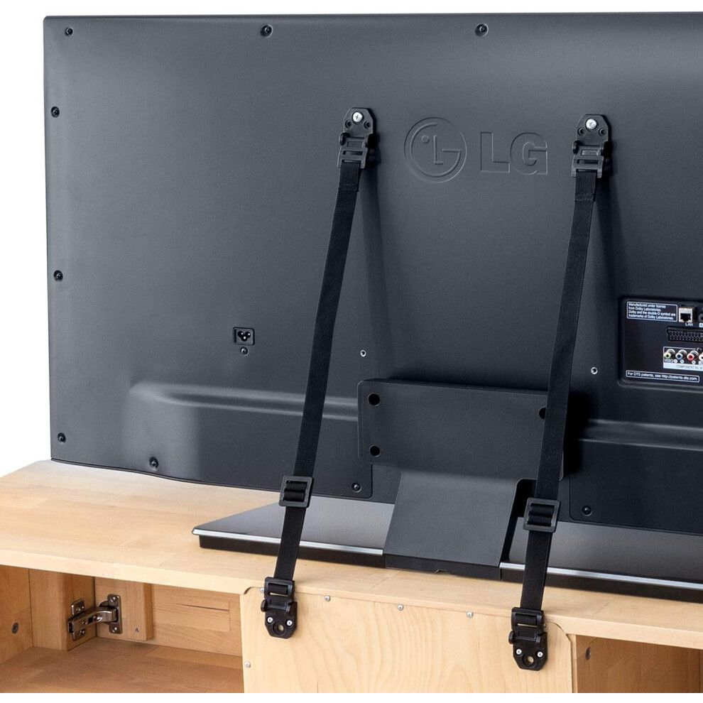 2 Safety Straps For Tv And Furniture, 2 Black