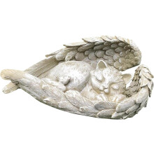 Cat Angel Dog Decoration Memorial Statue Resin Art Ornaments Garden Statue Animal Sculpture for Garden, Home, Yard, Patio Lawn