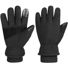 Gants d'hiver avec écran tactile Gants avec patch de paume isolés en polaire thermique pour hommes et femmes BlackM