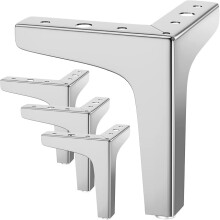 4er Set Möbelbeine bis 800kg, 17cm Moderne Metall Dreieckige Tischbeine, Hairpin Möbelbeine für Schränke, Sofa mit 16 Schrauben und 4 Beinschutz